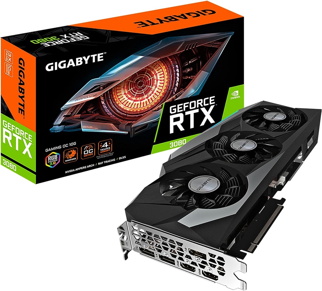 [GV-N3080GAMING OC-12GD] Graphic Card GIGABYTE GeForce RTX 3080 Gaming OC 12G, 3X WINDFORCE Fans, 12GB 384-bit GDDR6X, GV-N3080GAMING OC-12GD