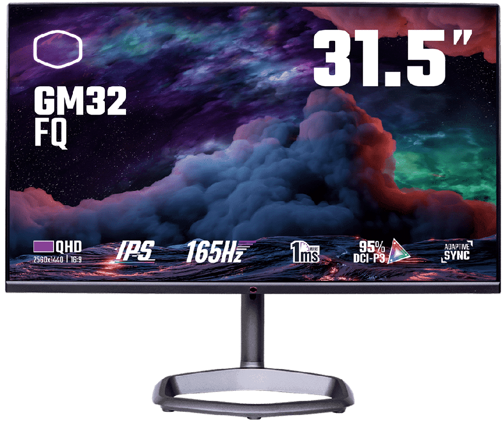 [CMI-GM32-FQ-EU] Monitor Cooler Master GM32-FQ - Expansive 31.5" QHD panel, Crisp contrast, and Brightness, Expect brilliant colors, 95% DCI-P3 wide color gamut, smooth framing at 165Hz, Halo base